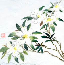 White Flowers in Midnight